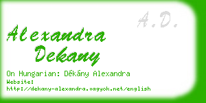 alexandra dekany business card