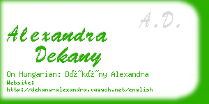 alexandra dekany business card